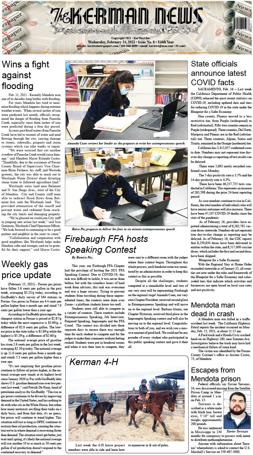 kerman news firebaugh mendota journal san joaquin tranquillity west side advance